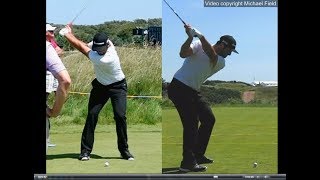 Jon Rahm golf swing  Long Iron faceon amp downtheline July 2017 [upl. by Ammann320]