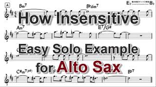 How Insensitive Insensatez  Easy Solo Example for Alto Sax [upl. by Thgiwd461]