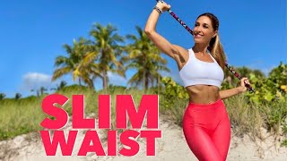 Reduce Waist and Eliminate Back Rolls With a Stick  Wasp waist Workout [upl. by Goodkin564]