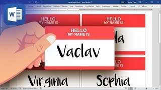 How to create Name Tags 🔖 Badges in Microsoft Word Tutorial [upl. by Siddra]