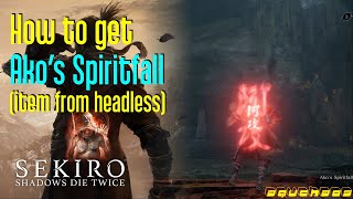 Sekiro How to get Ako’s Spiritfall item from headless [upl. by Einnel]