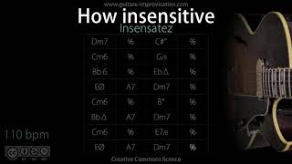 How Insensitive 110 bpm  BossaJazz Backing Track [upl. by Airla]