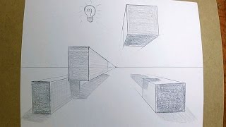 How to Draw Boxes in 1Point Perspective [upl. by Linc]