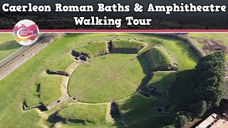 CAERLEON ROMAN BATHS amp AMPHITHEATRE WALES  Walking Tour  Pinned on Places [upl. by Ahsinot]