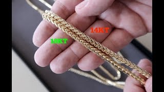 18kt vs 14kt FRANCO CHAINS [upl. by Naloj]