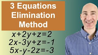 Solving Systems of 3 Equations Elimination [upl. by Ettolrahc]