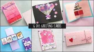 6 Easy Greetings Cards Ideas  Handmade Greeting Cards [upl. by Sherman]