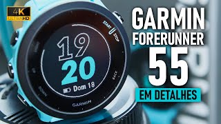 🟢⌚ GARMIN Forerunner 55  Em Detalhes 🔎 [upl. by Aerdnaed615]