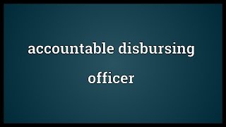 Accountable disbursing officer Meaning [upl. by Yssenhguahs707]