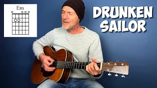 Drunken Sailor  Beginners Guitar lesson [upl. by Behlau]