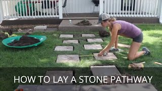 How to Build a Simple Stone Walkway  Large Stepping Stone Pathway [upl. by Nyroc866]