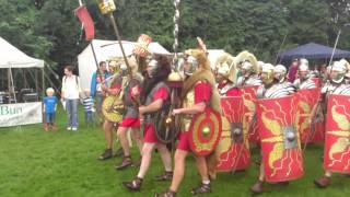 Roman Reenactment at the Amphitheatre in Caerleon Marching In [upl. by Miles]