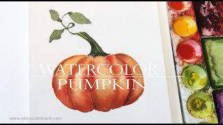 EASY Watercolor Pumpkin Tutorial for Beginners  Step by Step [upl. by Mosera510]