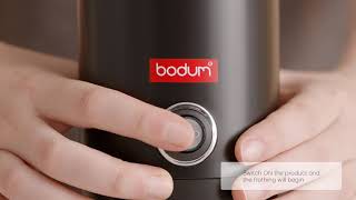 BODUM®  How To  Bistro Electric Milk Frother [upl. by Nnylimaj179]