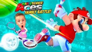 Mario Tennis Aces on the Go Nintendo Switch Family Battle [upl. by Nnuahs]