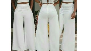 Easy palazzo pants Wide leg pants cutting and sewing [upl. by Ataliah47]