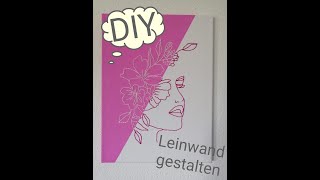 DIY Leinwand  Bestickte Leinwand  embroidered canvas [upl. by Sacttler587]